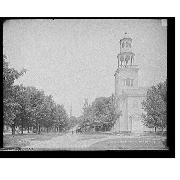 Historic Print, Street view, Bennington, Vt., 16" x 20"