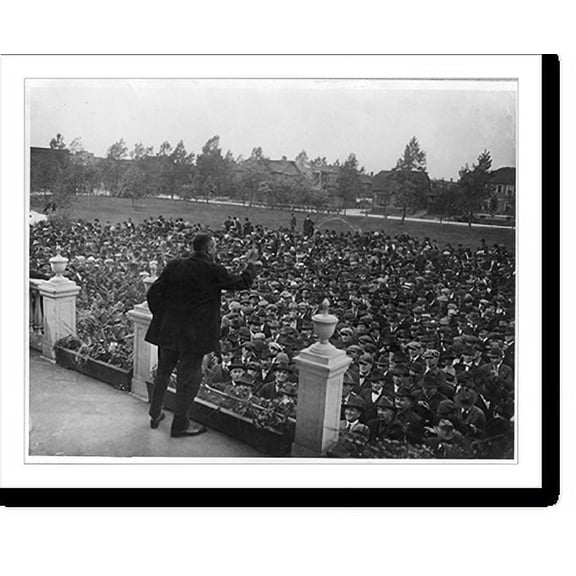 Historic Print, Strike leader at Gary, Ind., advising strikers, 16" x 20"