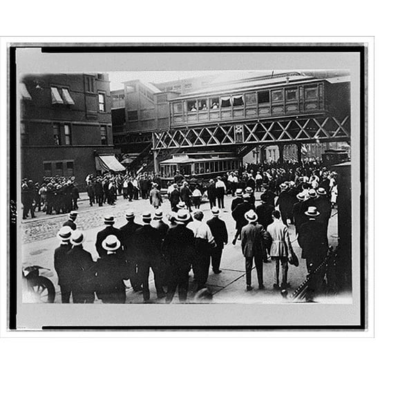 Historic Print, Strikes - street railways. New York. Stopped car on 86th St. and 6th Ave. 1916, 18" x 24"