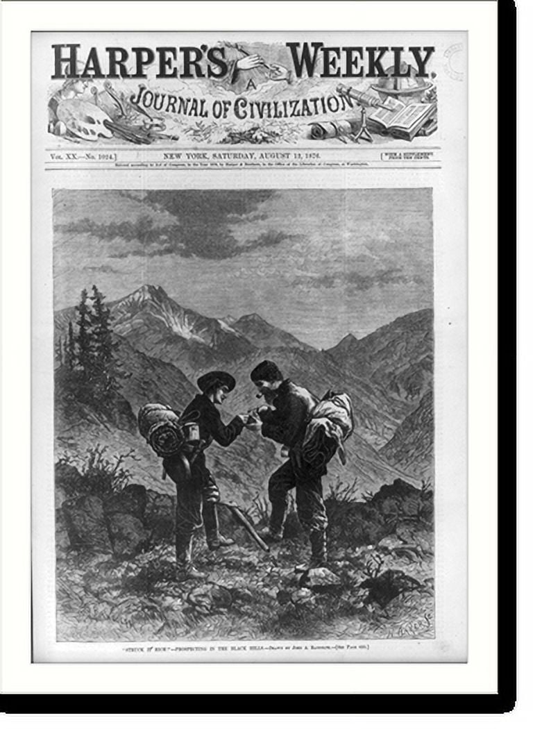 Historic Print, Struck it rich!" Prospecting in the Black Hills [N
