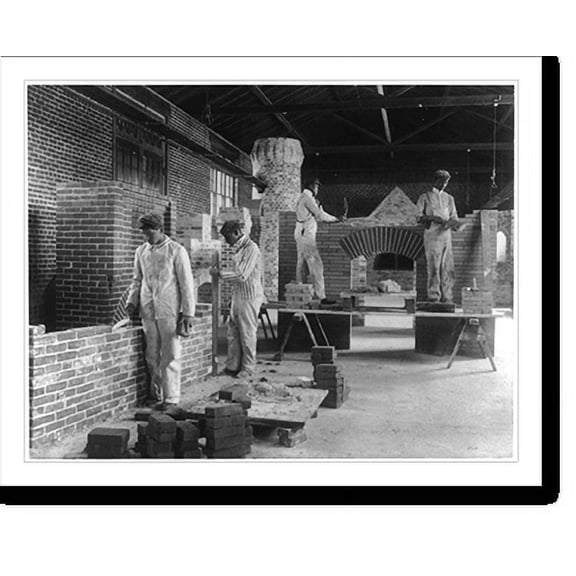 Historic Print, [Students in a bricklaying class, Hampton Institute, Hampton, Virginia], 16" x 20"