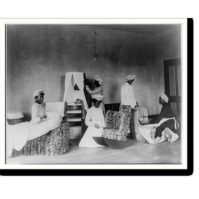 Historic Print, Students making and upholstering barrel furniture, 16