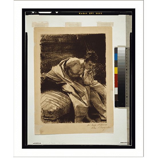 Historic Print, [Study of a young man, seated], 18" x 24"