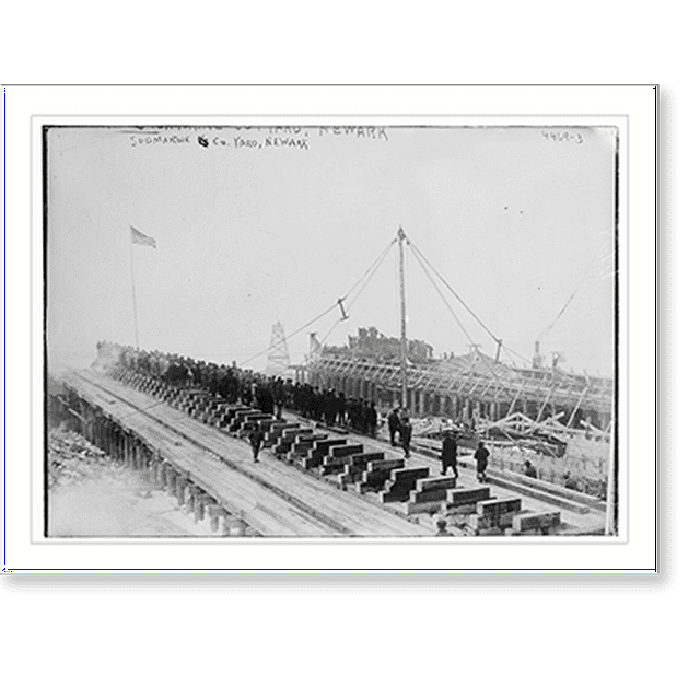 Historic Print, Submarine Co. yard, Newark, 16" x 20"