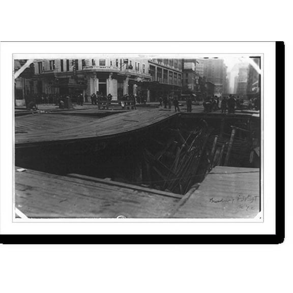 Historic Print, [Subway construction, Broadway and 38th Street, New York City], 18" x 24"