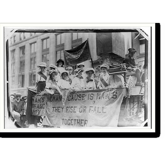 Historic Print, Suffragettes riding float...New York Fair, Yonkers, 16
