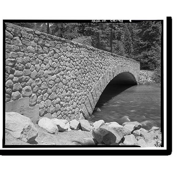 Historic Print, Sugar Pine Bridge, Spanning Merced River on service road, Yosemite Village, Mariposa County, CA - 8, 16" x 20"