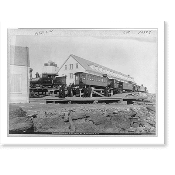 Historic Print, [Summit House and R.R. trains, Mt. Washington, N.H.], 18" x 24"