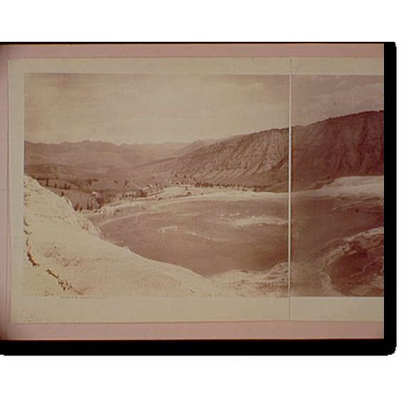 Historic Print, Summit of pools & Mammoth Hot Springs Hotel - 2, 18" x 24"