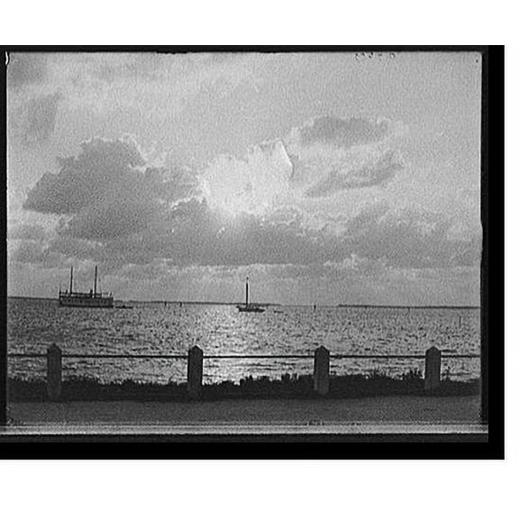 Historic Print, [Sunrise or moonlight on the Miami River, Miami, Fla.] - 5, 16" x 20"