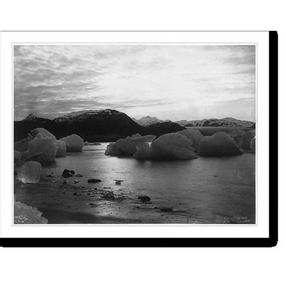 Historic Print, Sunset of Muir Inlet, Glacier Bay, Alaska, 16" x 20"