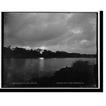 Historic Print, Sunset on the Miami, Miami, Fla., 16" x 20"