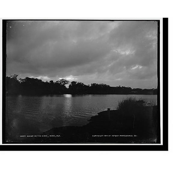 Historic Print, Sunset on the Miami, Miami, Fla., 16" x 20"