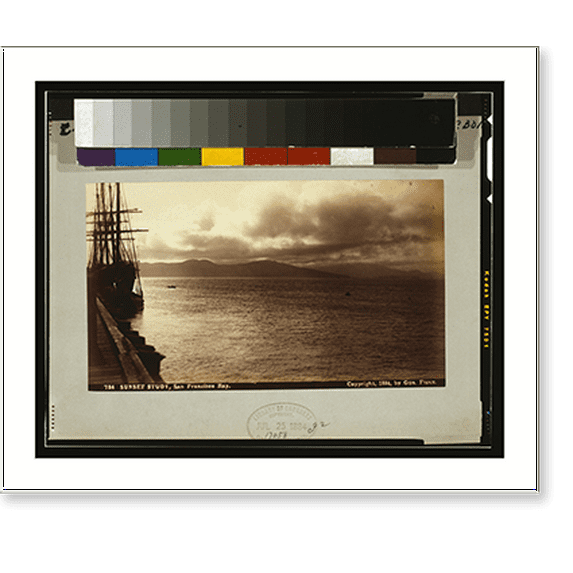 Historic Print, Sunset study, San Francisco Bay - 2, 18" x 24"