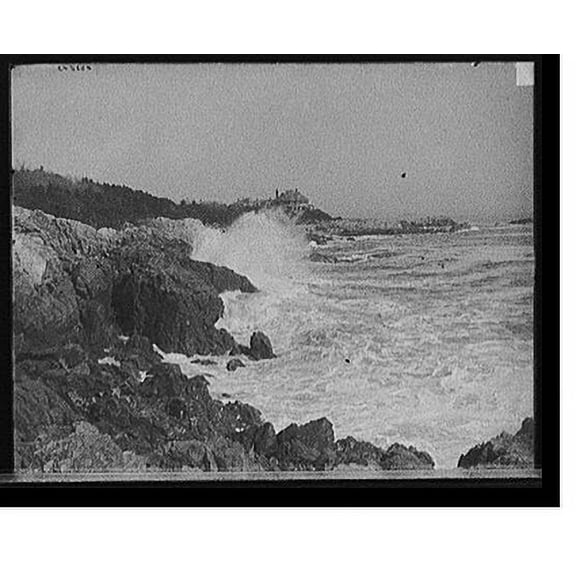 Historic Print, [Surf at Marblehead Neck, Marblehead, Mass.], 18" x 24"