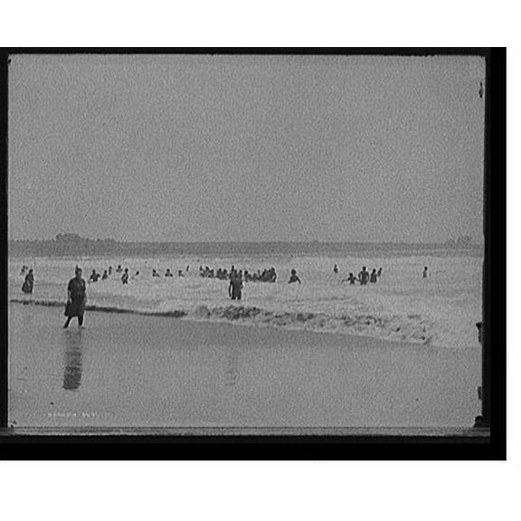 Historic Print, Surf bathing at Easton's Beach, Newport, R.I. - 2, 18" x 24"