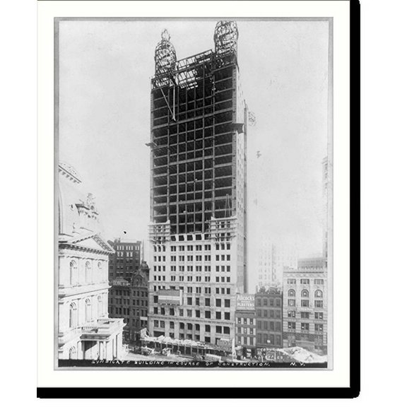 Historic Print, Syndicate [Park Row] Building in course of construction"", 16" x 20"