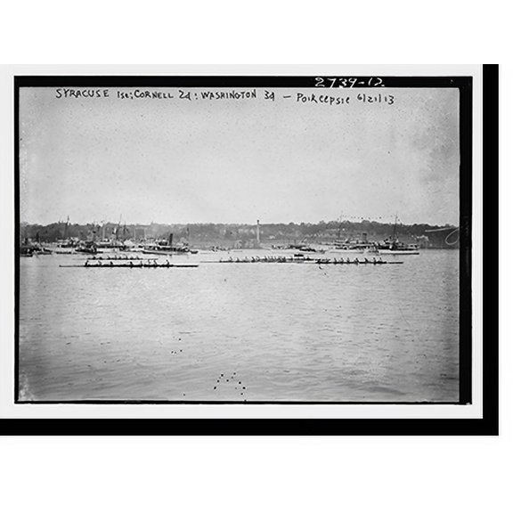 Historic Print, Syracuse 1st; Cornell 2nd; Wash. 3rd Po'keepsie races, 18" x 24"