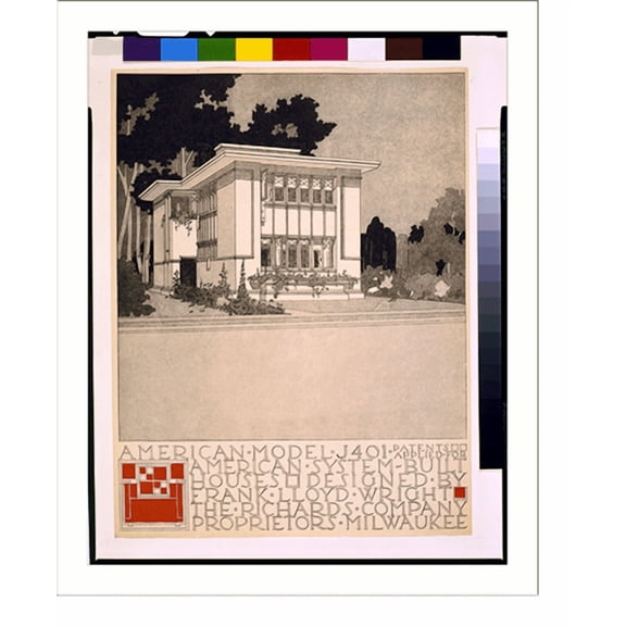 Historic Print, [System of prefabricated houses (American System-Built Houses") for the Richards Company Proprietors, Milwaukee. American Model J401, front]" - 2, 16" x 20"
