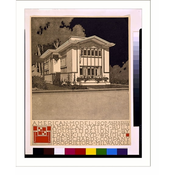 Historic Print, [System of prefabricated houses (American System-Built Houses") for the Richards Company Proprietors, Milwaukee. American Model J902, front]", 16" x 20"