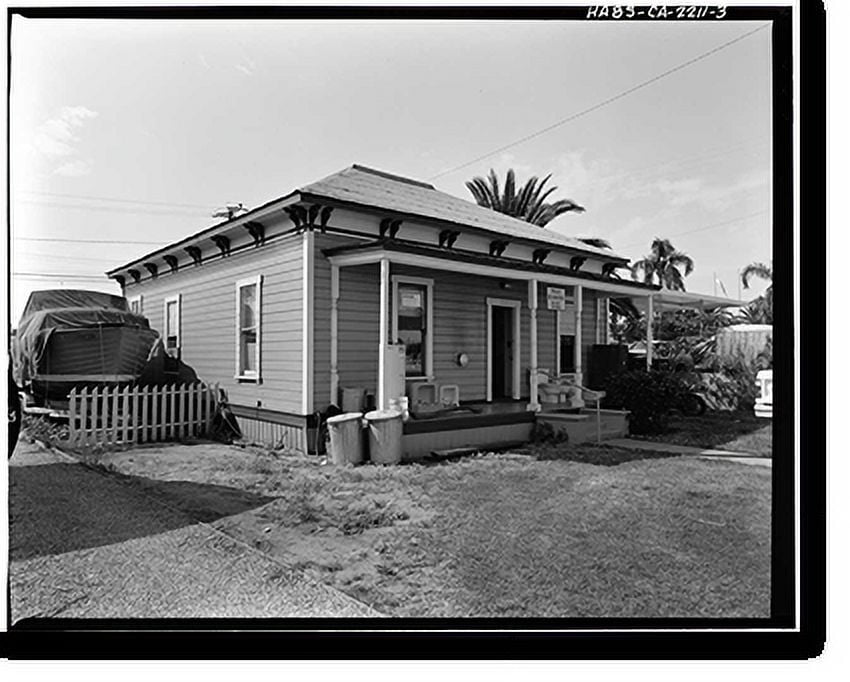 Historic Print, T.J. Young Cottage, 208 Palm Avenue, Santa Barbara