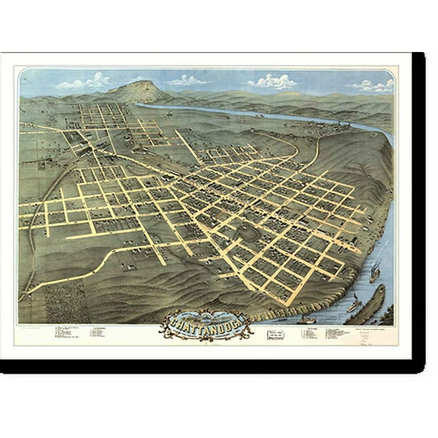 Historic Print, TN Chattanooga 1871 MAP, 16" x 20"