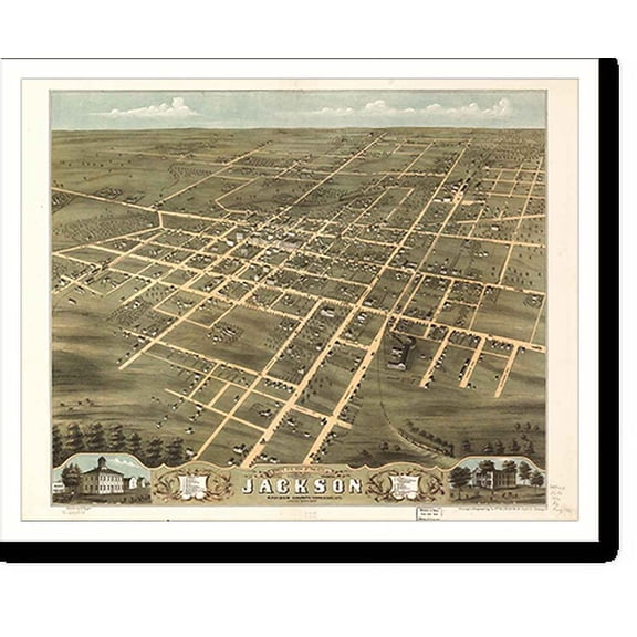 Historic Print, TN Jackson 1870 MAP, 18" x 24"