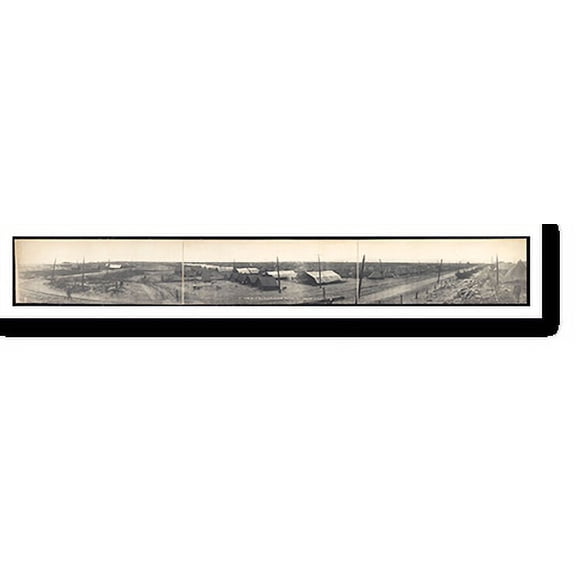 Historic Print, TX 1911 2nd Prov Regt Ft. Crockett, Galveston PHOTO, Width 7" x Length 36"