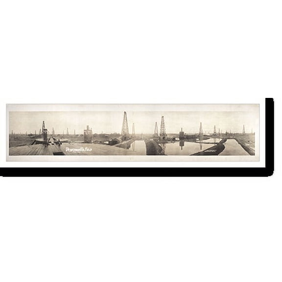 Historic Print, TX 1919 Desdemona oil field from Terry Tract PHOTO, Width 11" x Length 49"