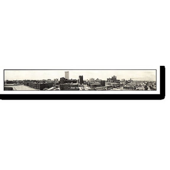 Historic Print, TX 1920 Fort Worth PHOTO, Width 11" x Length 49"