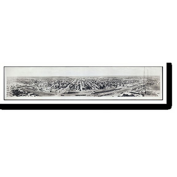Historic Print, TX 1920 Laredo and Nuevo Laredo, Mexico PHOTO, Width 11" x Length 49"