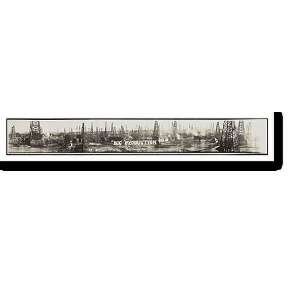 Historic Print, TX 1920 block 96 Burk Waggoner Pool Oil Field PHOTO, Width 7" x Length 36"