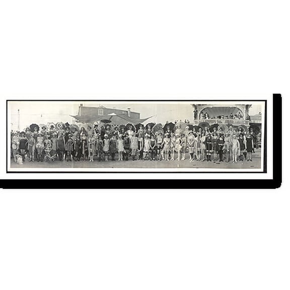 Historic Print, TX 1922 Bathing Girl Revue, Galveston PHOTO, Width 11" x Length 49"