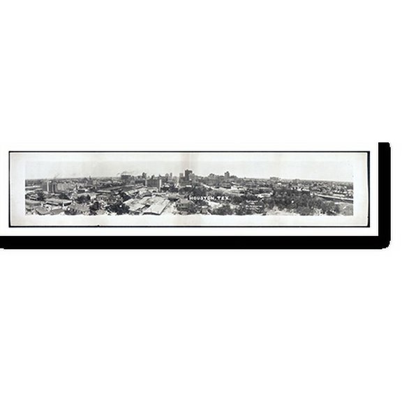 Historic Print, TX 1924 Houston PHOTO, Width 7" x Length 36"