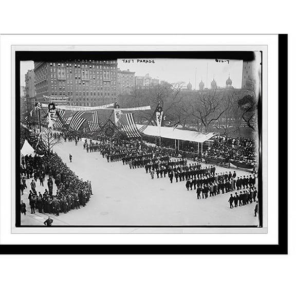 Historic Print, Taft Parade, spectators and marchers, New York, 16" x 20"