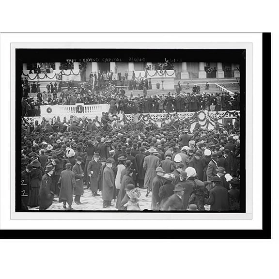 Historic Print, Taft in carriage leaving Capitol after inauguration, Washington, D.C., 18" x 24"