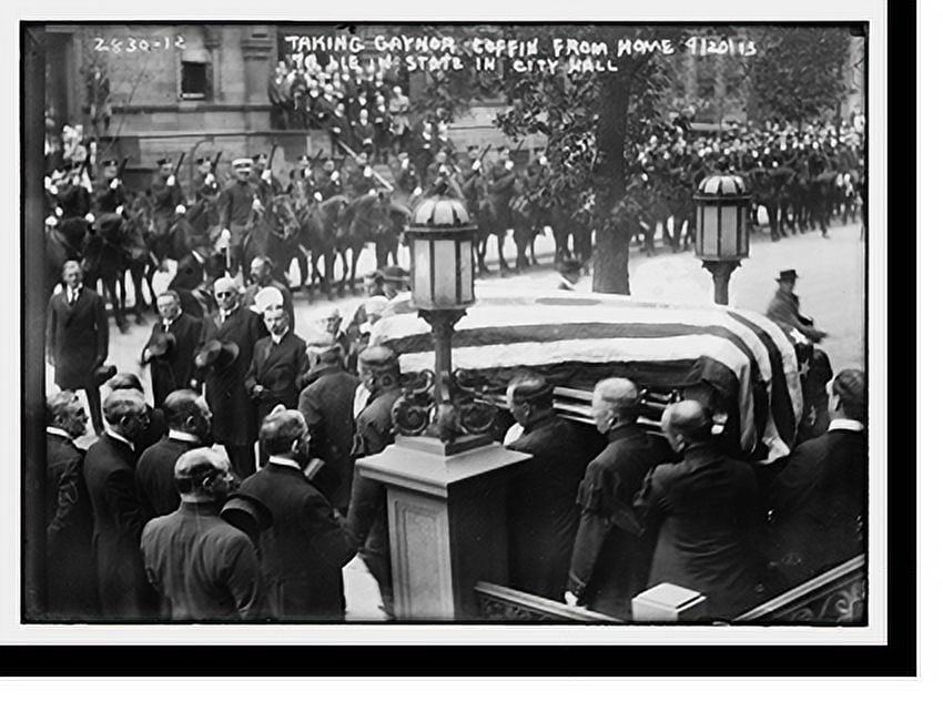 Historic Print, Taking Gaynor coffin from home to lie in state in City