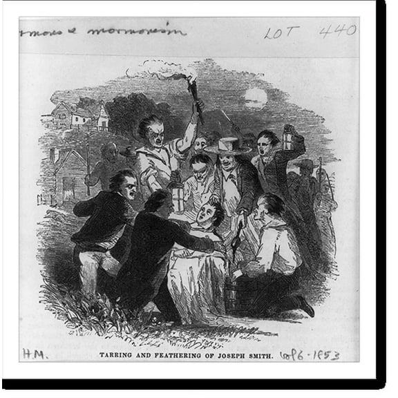 Historic Print, Tarring and feathering Joseph Smith, 16" x 20"