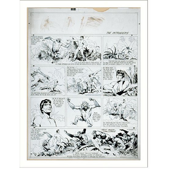 Historic Print, Tarzan. Friendless Bulak rejoiced when Tarzan declared they would henceforth be friends, 16" x 20"