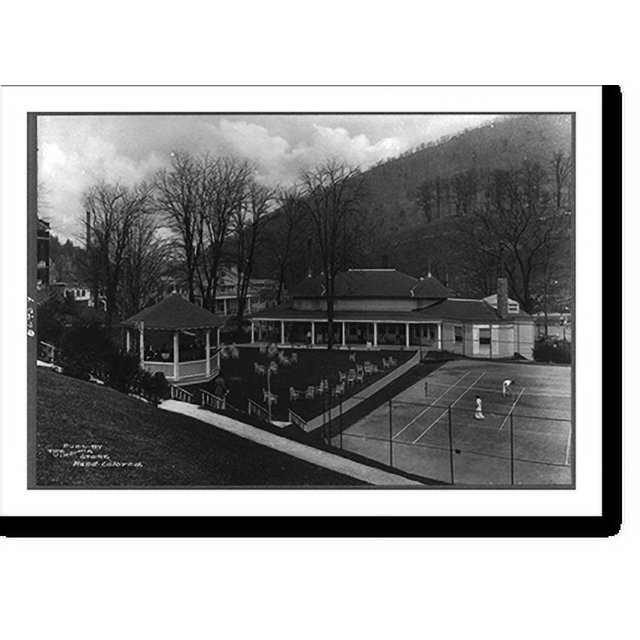 Historic Print, [Tea garden, tennis court, and gazebo, Hot Springs, Virginia], 16" x 20