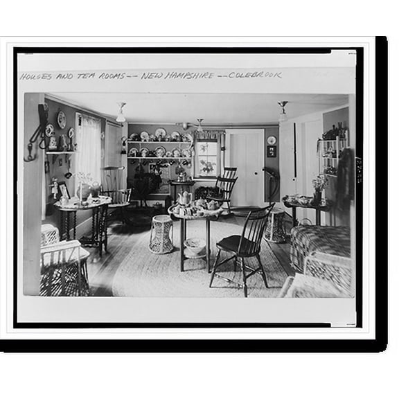 Historic Print, Tea room at Polly's Place, Colebrook, White Mountains, N.H., 18" x 24"