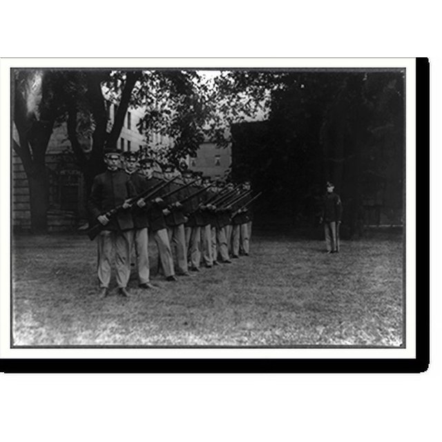 Historic Print, Technical High School Cadets drilling. Location Fall