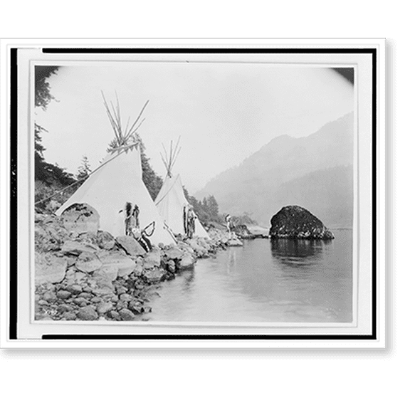 Historic Print, Teepees on the Columbia, 16" x 20"