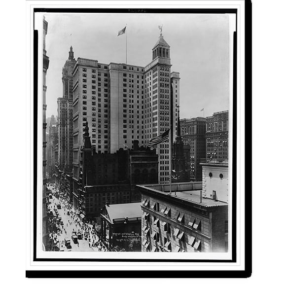 Historic Print, Telegraph and Telephone Bldg., B'way and & Fulton St., 16" x 20"