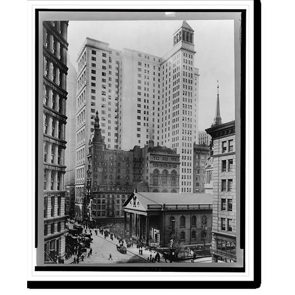 Historic Print, Telephone & Telegraph Bldg., B'way & Fulton St., 18" x 24"