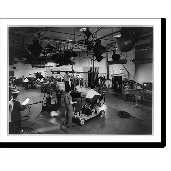 Historic Print, Television studio 8-G, officially opened by the National Broadcasting Co. at Rockefeller Center, New York City, on April 22, 1948. It is shown set up for four separate a…16" x 20"