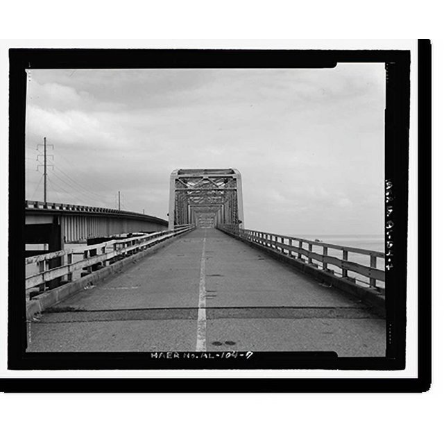 Historic Print, Tensaw River Lift Bridge, Spanning Tensaw River at U.S