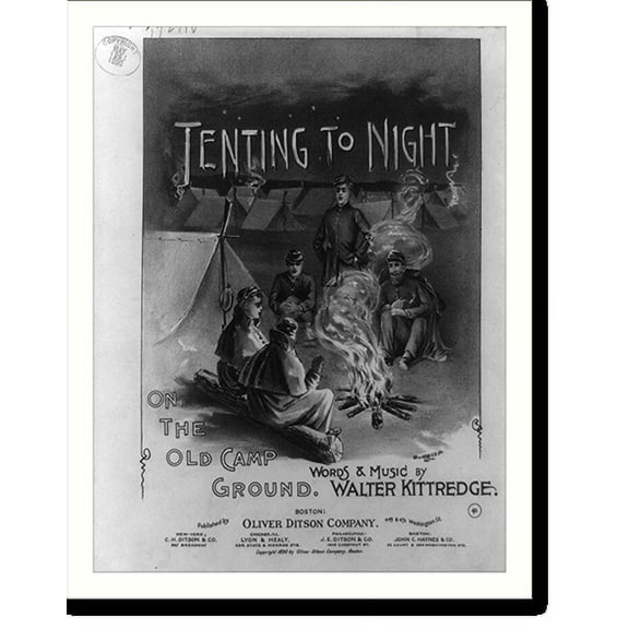 Historic Print, Tenting Tonight On The Old Camp Ground, 18" x 24"