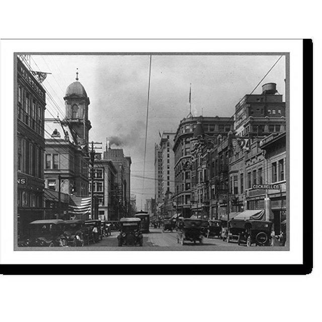Historic Print, Texas. Dallas, 1917. Business section, 16" x 20