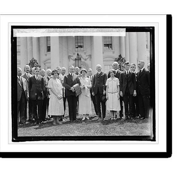 Historic Print, Textile manufactuers present scarfs to Mrs. Coolidge, 18" x 24"